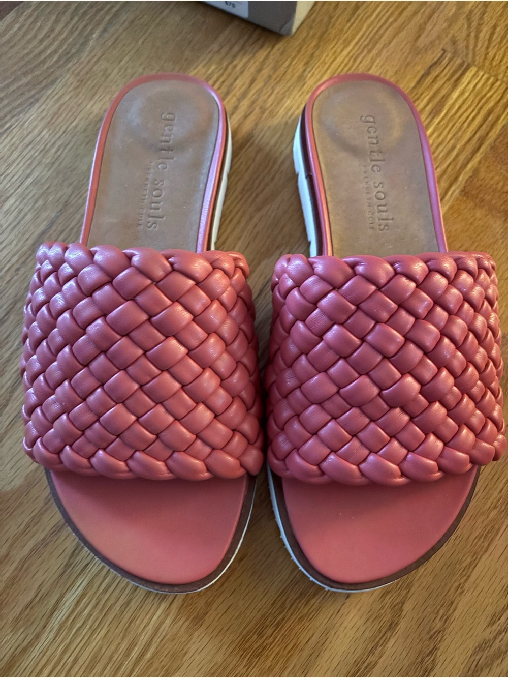Gentle Souls by Kenneth Cole Coral Braided Slide Sandals